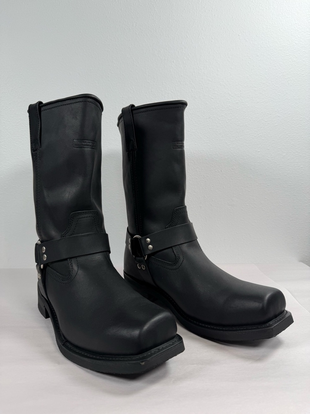 Ride Tecs Boots Men’s Harness Boots Size 14 M Black Motorcycle Leather 1442